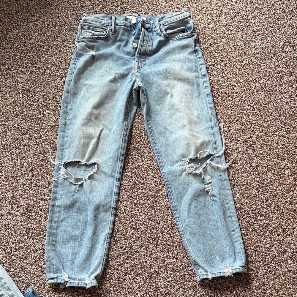 MOTHER Light Blue Distressed The Tomcat